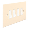 4 Gang White Grid Switch Plain Ivory Bevelled Plate