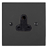 5amp Round Pin Socket Beeswax Bevelled Plate, Black Insert