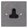 5amp Round Pin Socket Polished Bevelled Plate, Black Insert