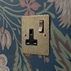 1 Gang Plug Socket Antiqued Brass Hammered Plate, Brass Switch