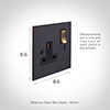 1 Gang Plug Socket Beeswax Bevelled Plate, Brass Switch