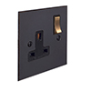 1 Gang Plug Socket Beeswax Bevelled Plate, Brass Switch