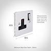 1 Gang Plug Socket Nickel Hammered Plate, Chrome Switch