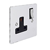 1 Gang Plug Socket Nickel Hammered Plate, Chrome Switch