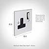 1 Gang Plug Socket Nickel Bevelled Plate, Chrome Switch