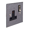 1 Gang Plug Socket Polished Bevelled Plate, Steel Switch