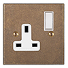 1 Gang Plug Socket AB Bev Plate, White Switch