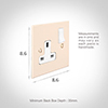 1 Gang Plug Socket Plain Ivory Bevelled Plate, White Switch