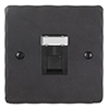 1 Gang Black RJ45 Socket Beeswax Hammered Plate