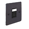 1 Gang Black RJ45 Socket Beeswax Hammered Plate