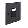 1 Gang Black RJ45 Socket Beeswax Bevelled Plate