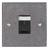 1 Gang Black RJ45 Socket Polished Bevelled Plate