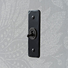 1 Gang Black Dolly Architrave Switch Matt Black Hammered Plate