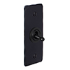 1 Gang Black Dolly Architrave Switch Matt Black Hammered Plate