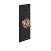 1 Gang Brass Dolly Architrave Switch Matt Black Bevelled Plate