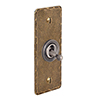 1 Gang Dolly Architrave Switch in Steel with Antiqued Brass Hammered Plate