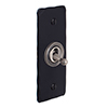 1 Gang Steel Dolly Architrave Switch Matt Black Hammered Plate