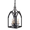 Barnham Lantern with Three Lights in Matt Black