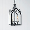 Barnham Lantern with Three Lights in Matt Black