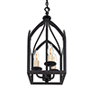 Barnham Lantern with Three Lights in Matt Black