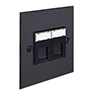 Combined BT Secondary/RJ45 Socket Beeswax Bevelled Plate, Black Insert