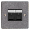 Combined BT Secondary/RJ45 Socket Polished Bevelled Plate, Black Insert