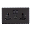 13amp 2 Gang Plug Socket USB-A/C Port in Beeswax Hammered