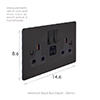 13amp 2 Gang Plug Socket USB-A/C Port in Beeswax Hammered