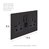 13amp 2 Gang Plug Socket USB-AC/Port in Beeswax Bevelled