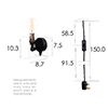 Thorpe Plug-In Wall Light in Matt Black 