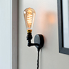 Thorpe Plug-In Wall Light in Matt Black 