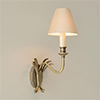 Single Plantation Wall Light in Antiqued Brass