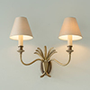 Double Plantation Wall Light in Antiqued Brass