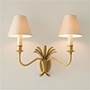 Double Plantation Wall Light in Old Gold