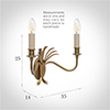 Double Plantation Wall Light in Old Gold