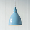 Barbican Pendant Light in Blue (inside Ivory)