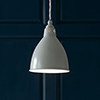 Barbican Pendant Light in Clay (inside white)