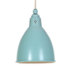 Barbican Pendant Light in Duck Egg Blue (inside Ivory)