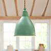 Barbican Pendant Light in Duck Egg Blue (inside Ivory)