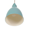 Barbican Pendant Light in Duck Egg Blue (inside Ivory)