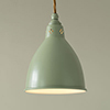 Barbican Pendant Light in Shaker Green (inside Ivory)