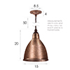 Barbican Pendant Light in Heritage Copper