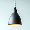 Barbican Pendant Light in Matt Black (inside Ivory)