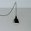 Barbican Pendant Light in Matt Black (inside Ivory)