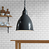 Barbican Pendant Light Slate Grey (inside white)