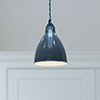 Barbican Pendant Light Slate Grey (inside white)