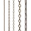 Square Link Chain, 1m Length, Antiqued Brass