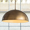 Highgate Pendant Light in Antiqued Brass (inside Ivory)