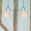 Barchester Double Pendant Light in Antiqued Brass