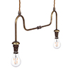 Barchester Double Pendant Light in Antiqued Brass